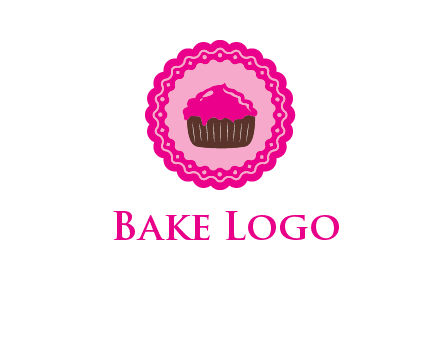 cupcake logo in circle