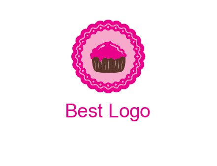 cupcake logo in circle