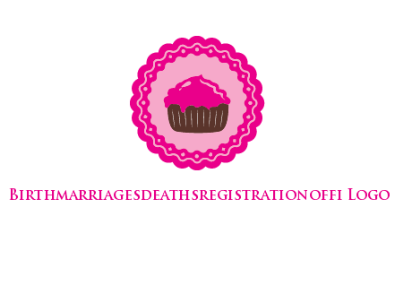 cupcake logo in circle