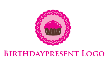 cupcake logo in circle