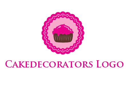 cupcake logo in circle