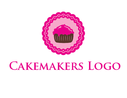 cupcake logo in circle