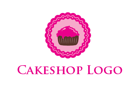 cupcake logo in circle