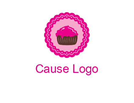 cupcake logo in circle