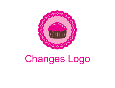 cupcake logo in circle