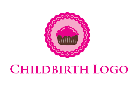 cupcake logo in circle