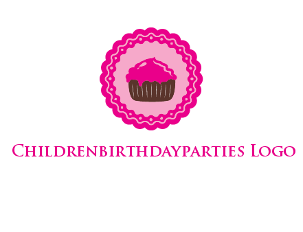 cupcake logo in circle