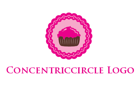 cupcake logo in circle