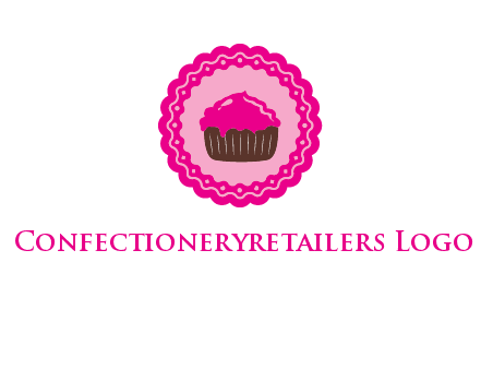 cupcake logo in circle