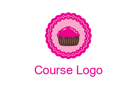 cupcake logo in circle