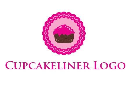 cupcake logo in circle