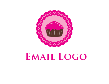 cupcake logo in circle