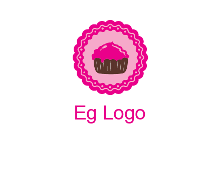 cupcake logo in circle
