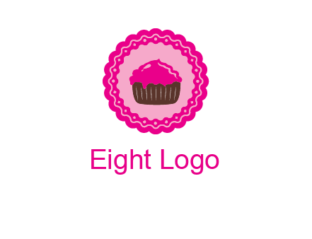 cupcake logo in circle