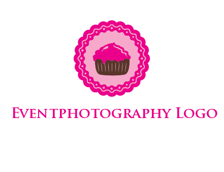 cupcake logo in circle