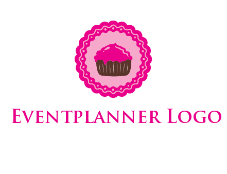cupcake logo in circle