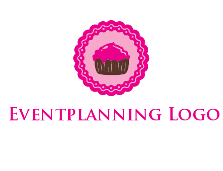 cupcake logo in circle
