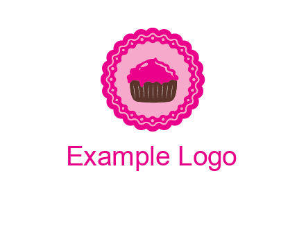 cupcake logo in circle