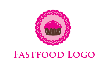 cupcake logo in circle