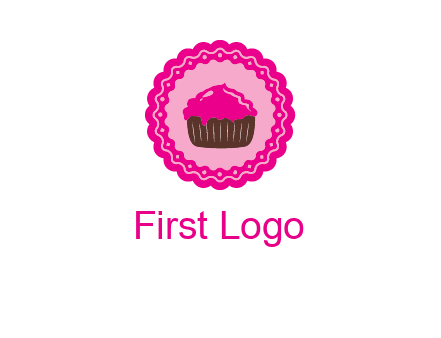 cupcake logo in circle