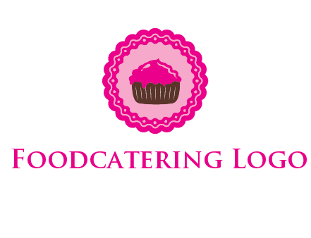 cupcake logo in circle