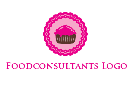 cupcake logo in circle