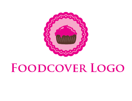 cupcake logo in circle
