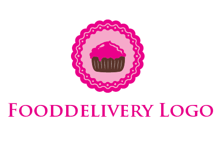 cupcake logo in circle