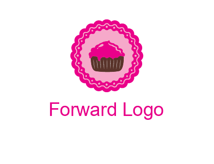 cupcake logo in circle