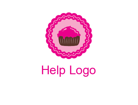 cupcake logo in circle