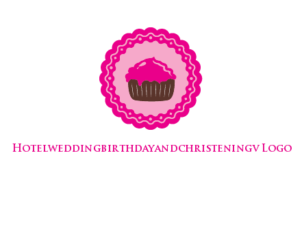 cupcake logo in circle