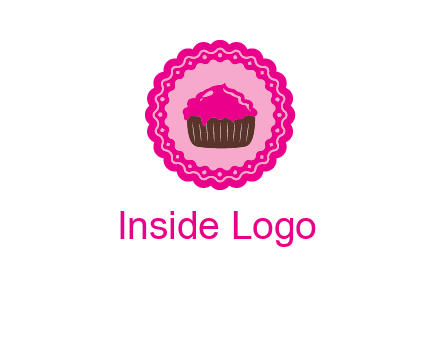 cupcake logo in circle