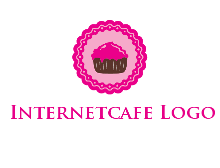 cupcake logo in circle