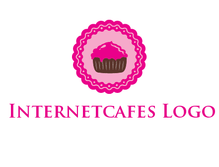 cupcake logo in circle