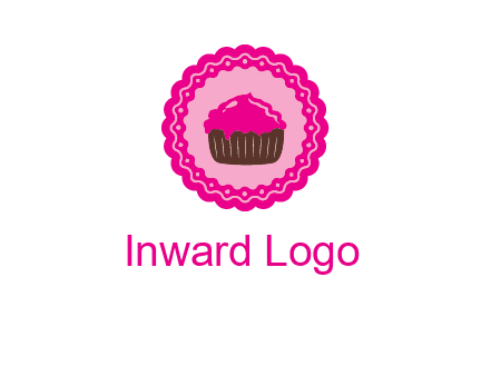 cupcake logo in circle