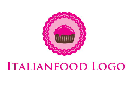 cupcake logo in circle