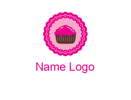 cupcake logo in circle