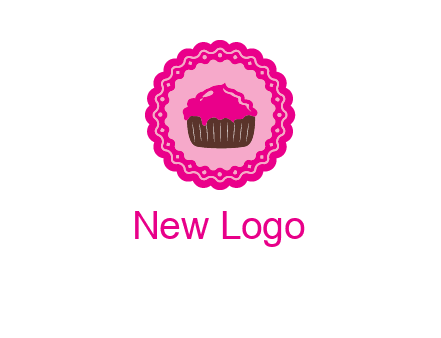 cupcake logo in circle
