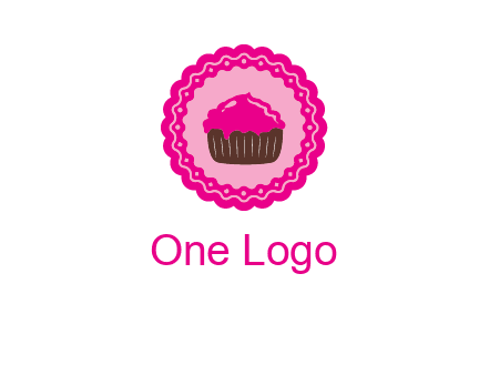 cupcake logo in circle