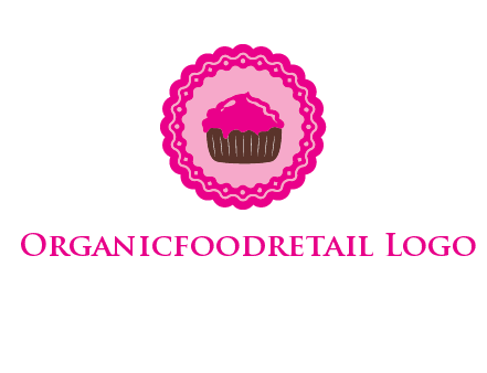 cupcake logo in circle