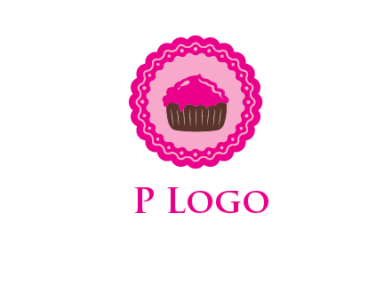 cupcake logo in circle
