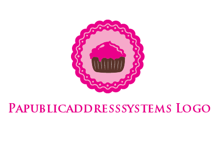 cupcake logo in circle