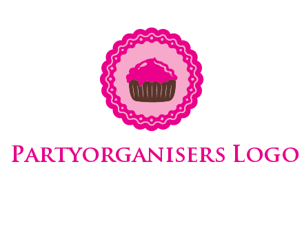 cupcake logo in circle