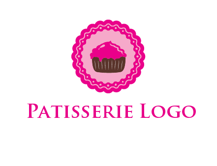 cupcake logo in circle