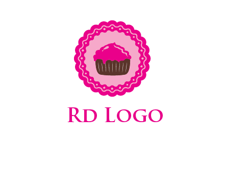 cupcake logo in circle