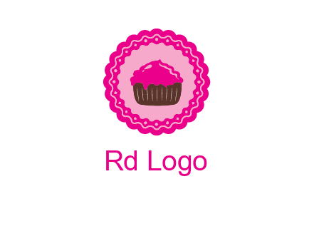 cupcake logo in circle