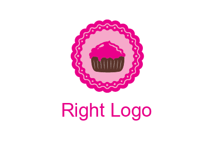 cupcake logo in circle