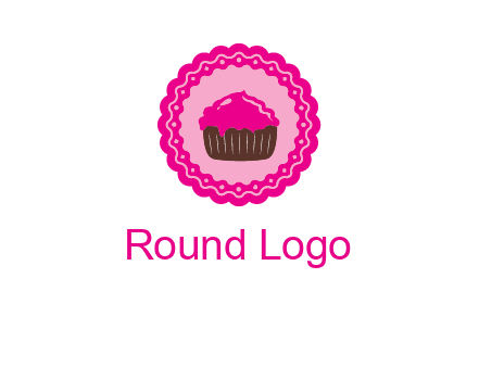 cupcake logo in circle