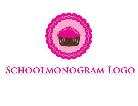cupcake logo in circle