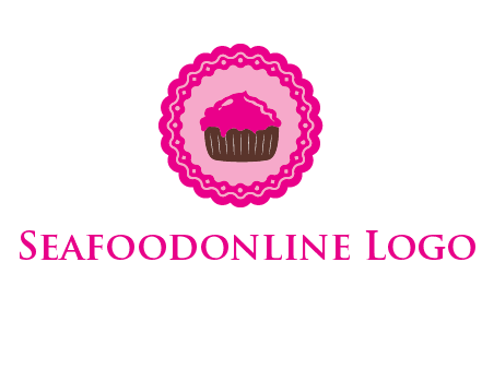 cupcake logo in circle
